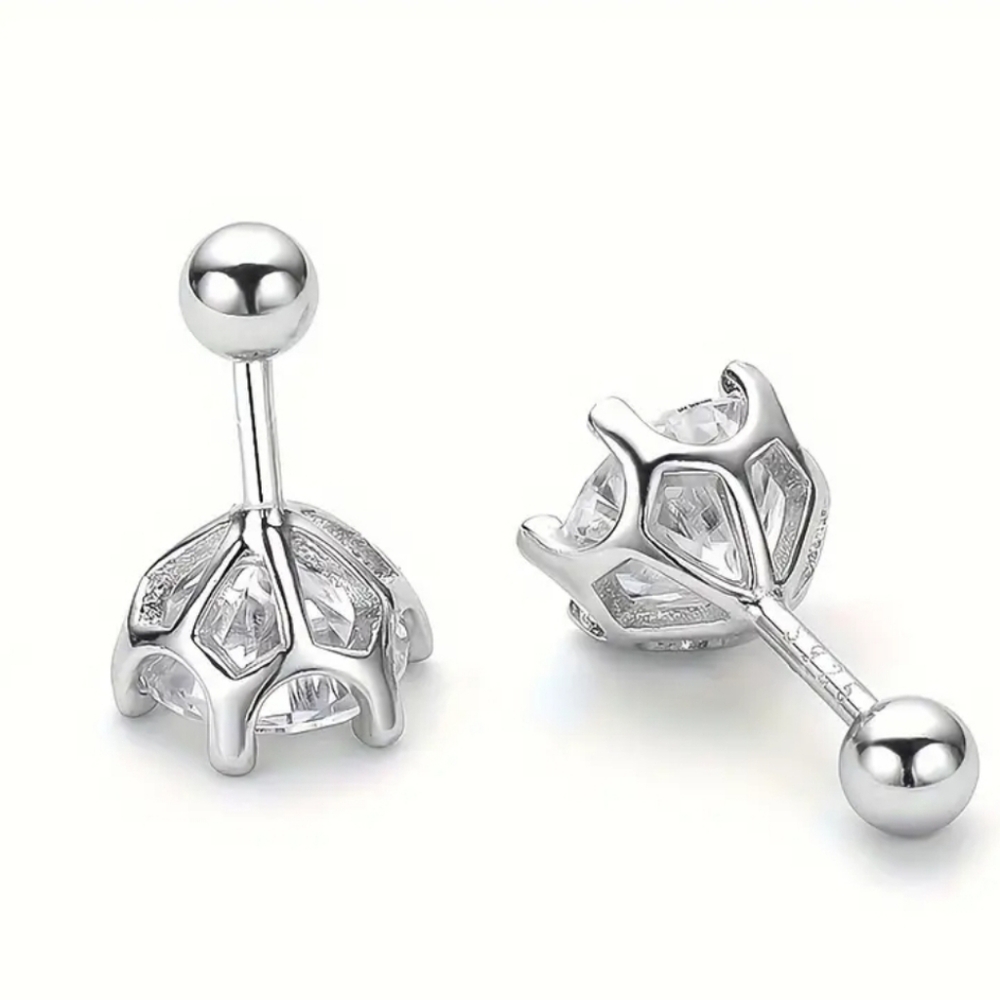 Beautiful Genuine Moissanite Earrings 18k Gold over Sterling Silver ✨️ - Picture 2 of 11